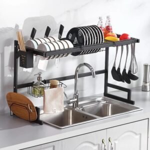 Metallic non stick Oversink dish rack