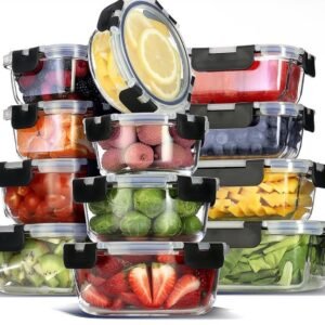 24pcs airtight glass storage bowls
