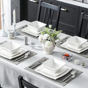 Stylish square dinnerware set 12pcs