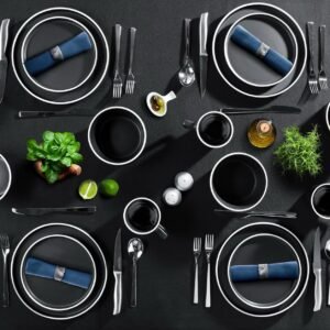Matte black dinnerware set