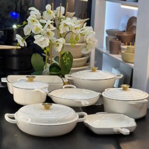 11pcs cast enamel iron cookware