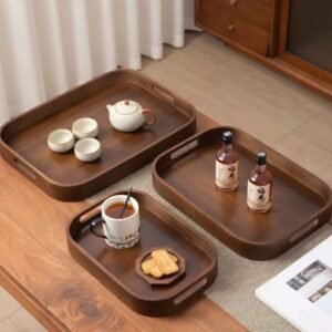 Bamboo serving trays set 3